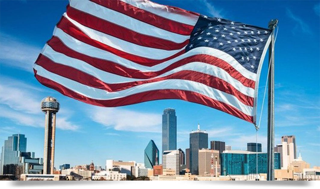 American Flag Over Dallas