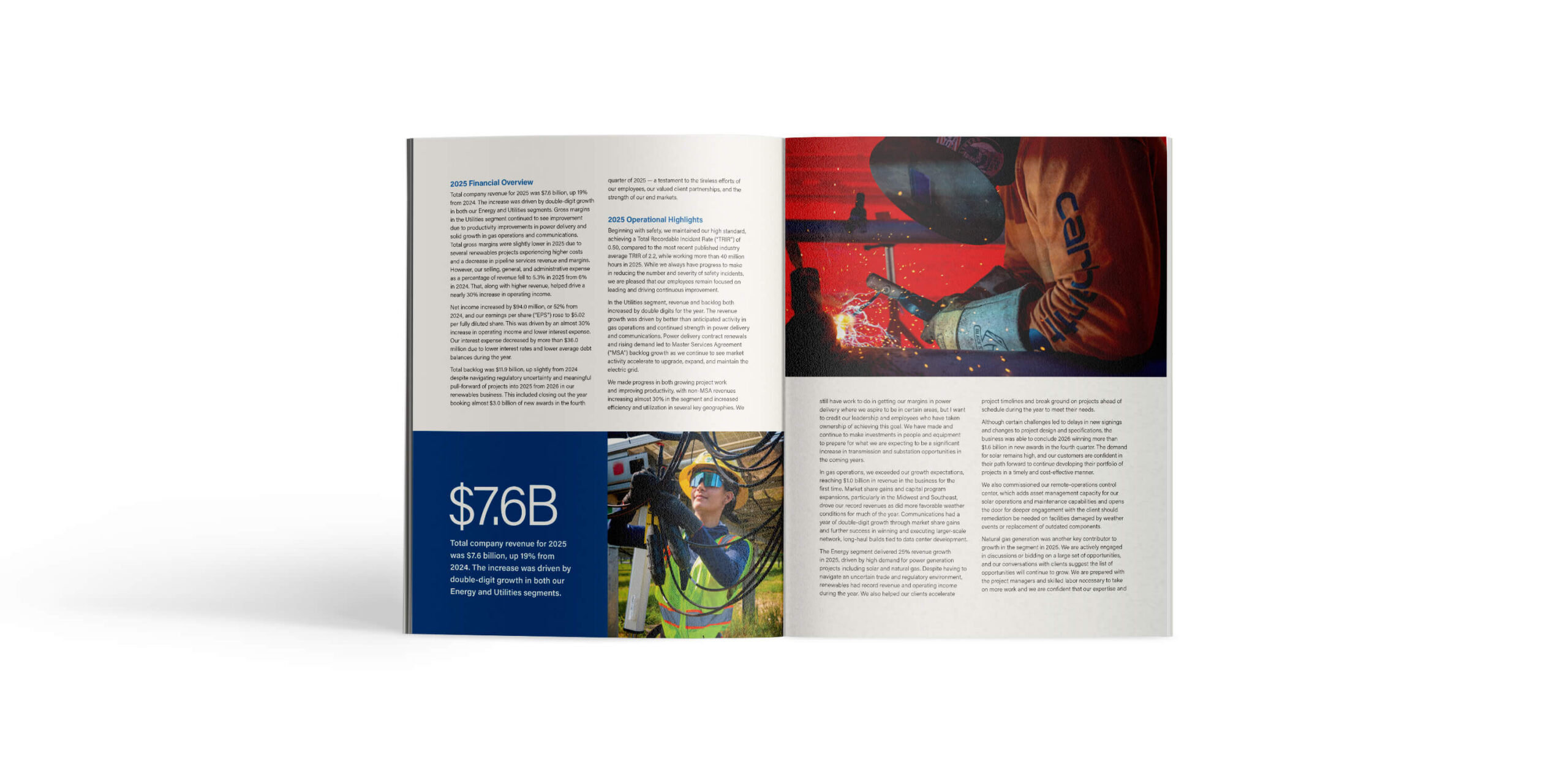 Primoris Service Corp. 2025 Annual Report Spread